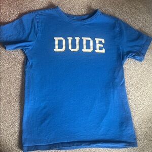 SS boys j.crew “DUDE” medium